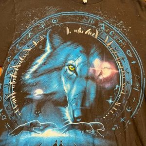 Vintage Y2K Wolf T Shirt Mens Lg Wolves 90’s Hipster Country